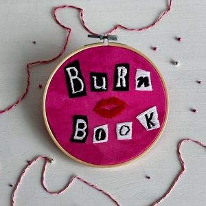 Burn book handmade embroidery perfect for Mean Girls fans